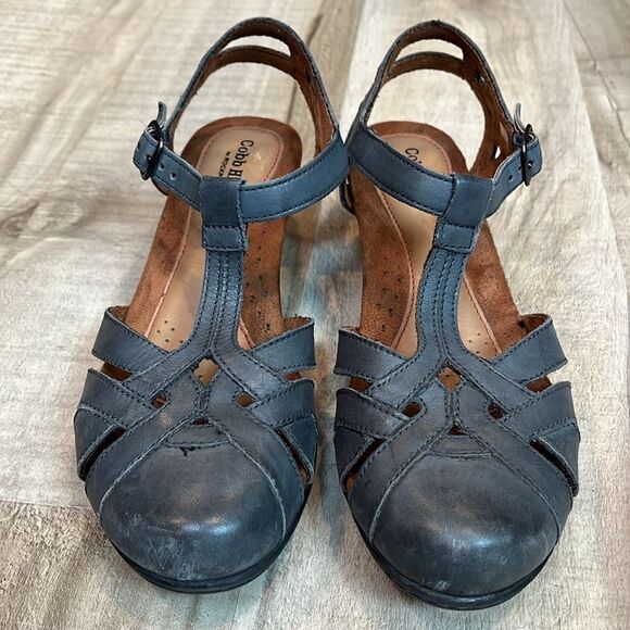 Rockport Cobb Hill Aubrey t-strap gray blue ‘navy’ low heel shoes size 7 - Picture 2 of 8